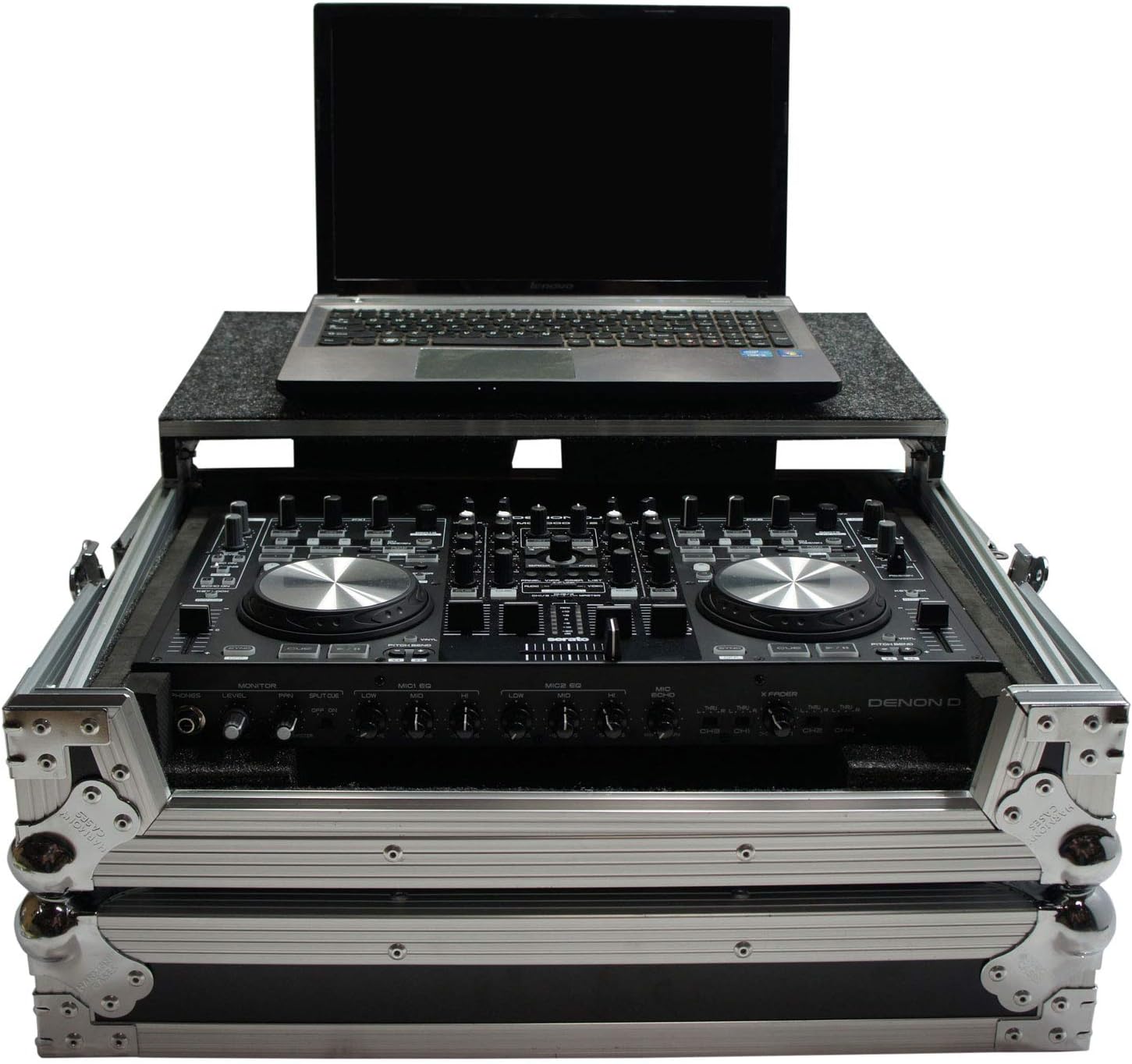 Harmony Audio HCDNMC6000LT Flight Glide Laptop Stand DJ Case Compatible with Denon DN-MC6000 MKII