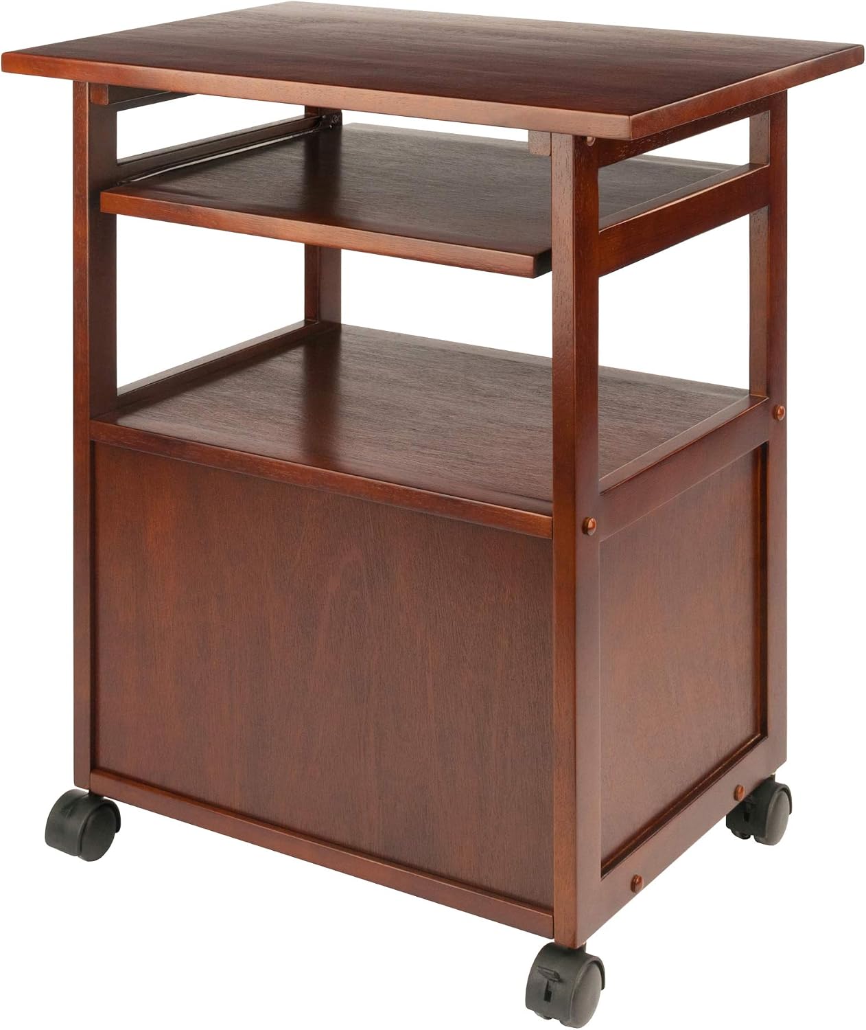 Winsome Piper 3-Shelf Wood Mobile Printer Stand, Brown (94427)