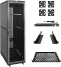 Tecmojo 42U Server Rack Network Cabinet 39.4' D x 23.6' W, Locking Data Cabinet Enclosure for 19' Server, Networking, AV & IT Equipment, Mesh Door, Black