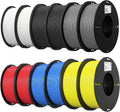 Creality 3D Printer Filament, 3D Printing Filament Tougher and Stronger, Accuracy +/- 0.02mm, 12kg, Black*2,White*2,Grey*2,Blue*2,Red*2,Yellow*2
