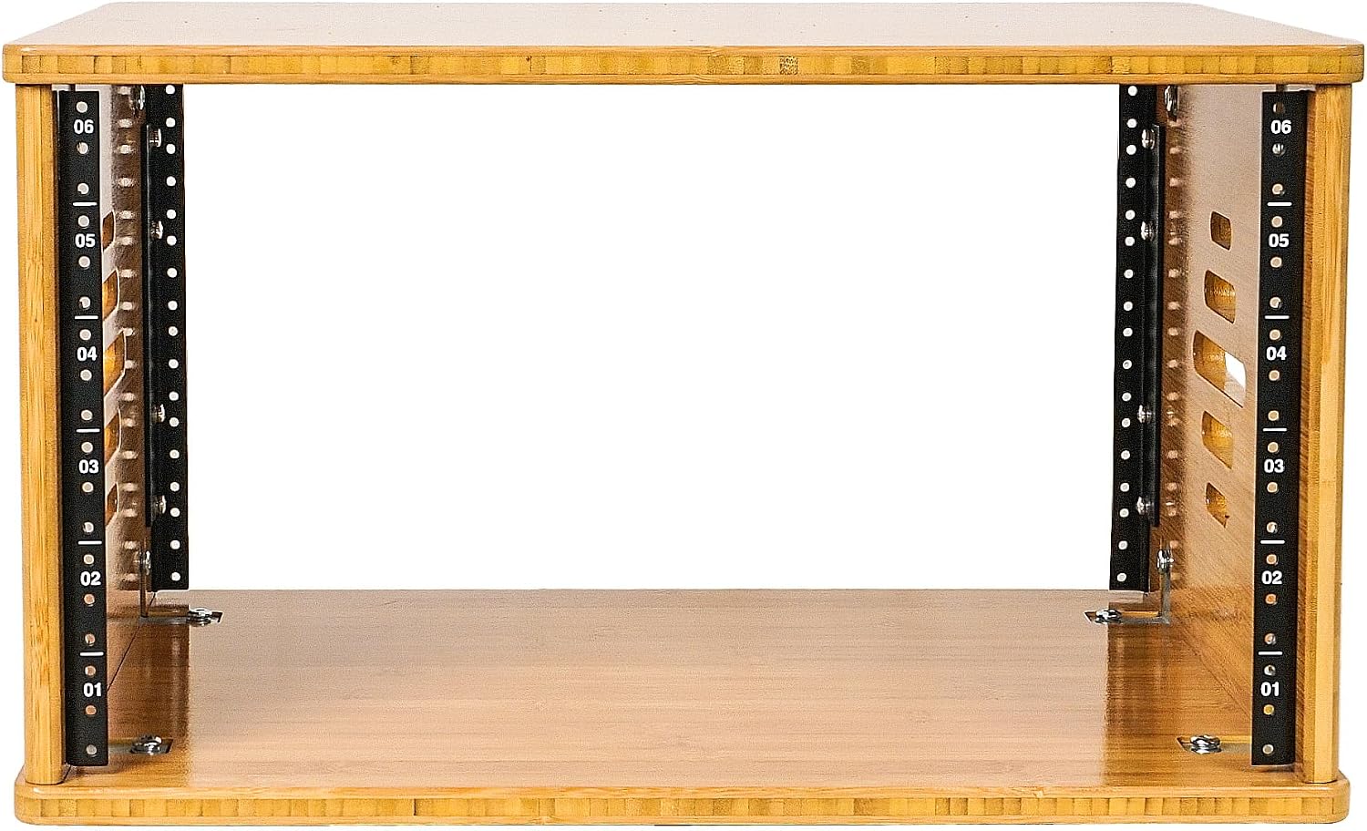 Sound Town DIY 6U Solid Carbonized Bamboo Studio Equipment Rack w/ 14.2' Depth, Ventilation for Recording Room, PA/DJ Pro Audio, Home Audio (STBR-6U)