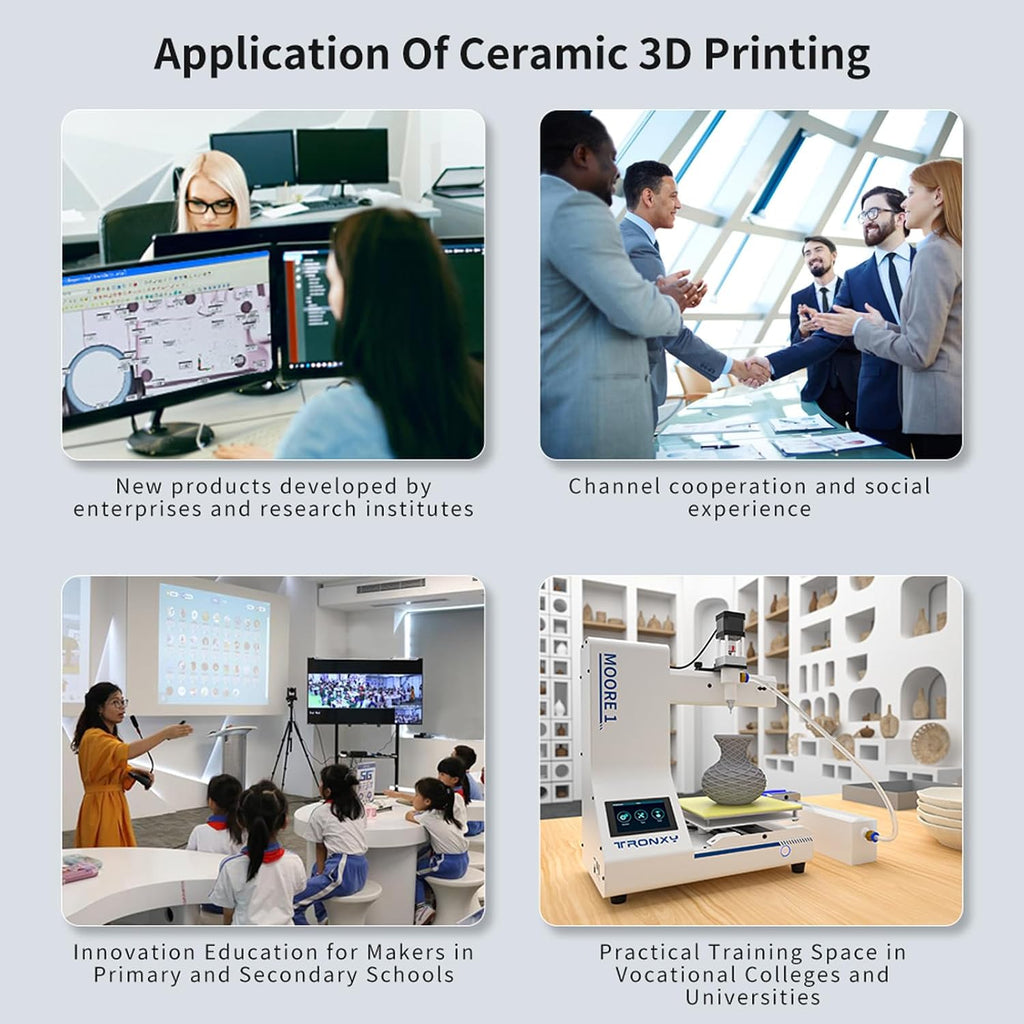 TRONXY Clay 3D Printer Moore1 Liquid Deposition Molding Mini 3D Printers for Ceramics Hobby Beginners Kids Adults with LCD Screen Building Size:7 * 7 * 7inch(180x180x180mm)