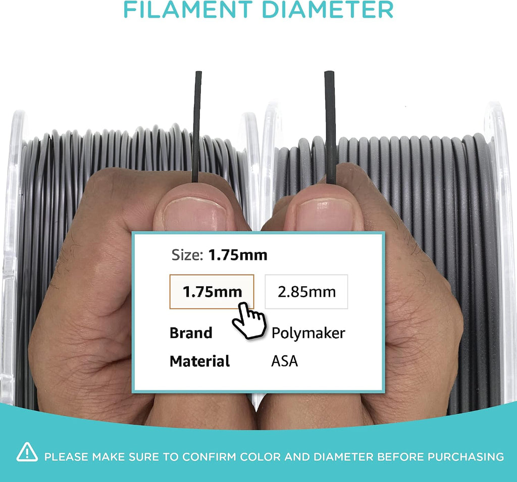 Polymaker ASA Filament 1.75mm White, 5kg ASA 3D Printing Filament, Heat & Weather Resistant - ASA 3D Printer Filament Perfect for Printing Outdoor Functional Parts