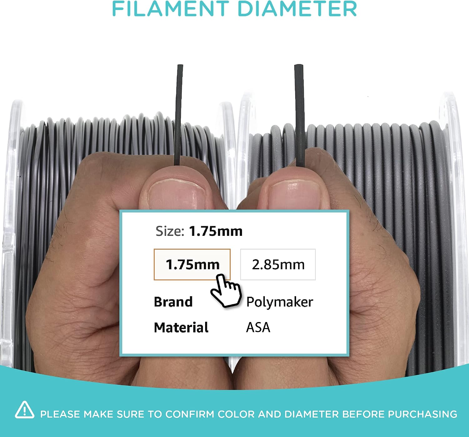 Polymaker ASA Filament 1.75mm White, 5kg ASA 3D Printing Filament, Heat & Weather Resistant - ASA 3D Printer Filament Perfect for Printing Outdoor Functional Parts