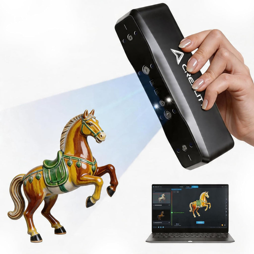 Creality Otter Lite Basic 3D Scanner with High Precision 0.05mm, up to 30FPS Scanning Speed, Support 20-2000mm Objects for Windows Mac iPhone Android, Reverse Engineering & DIY Projects