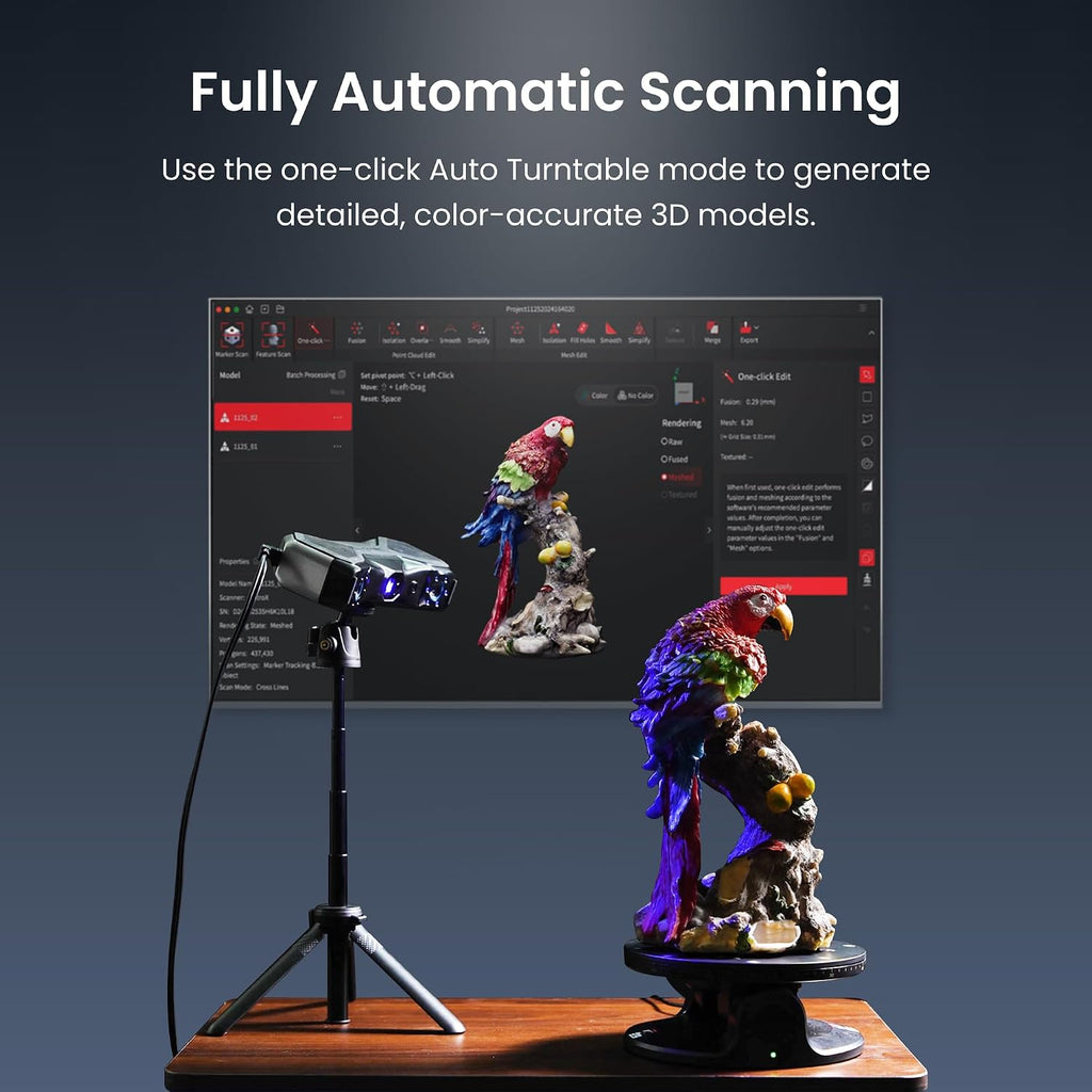 Revopoint MetroX 3D Scanner for 3D Printing, Handheld 3D Printer Scanner Blue Laser Scan, Metrology-Grade Precision 0.01mm for Metal Dark Object, Up to 60fps Speed, Support Windows macOS, Advanced
