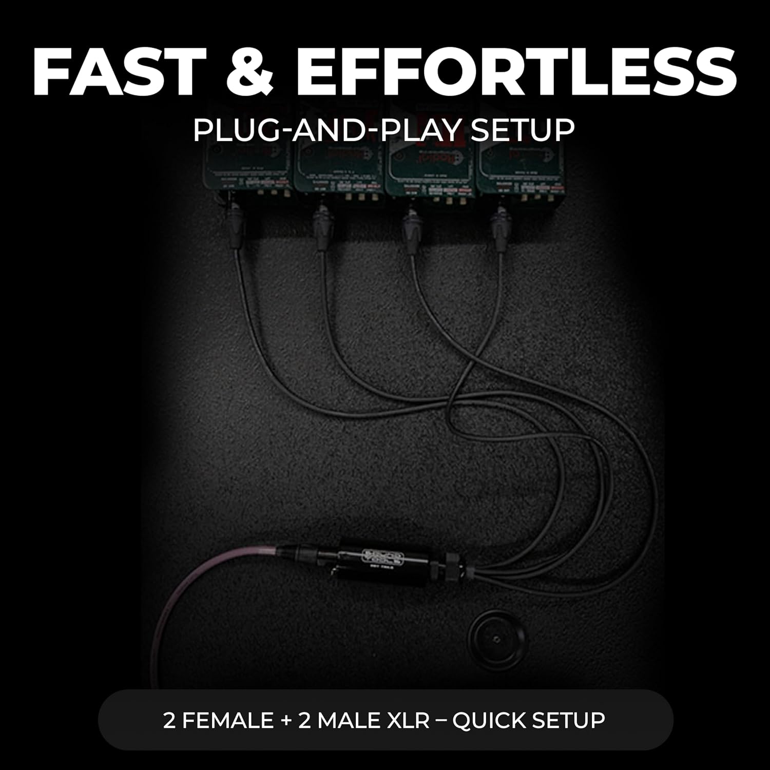 SoundTools CAT Tails MFX – 4 Channel 2 Female + 2 Male XLR to EtherCON Breakout Tails – Send/Return for Analog Audio Over CAT5e/6/7 – Neutrik Connectors – Aluminum Housing for Stage & Live Sound
