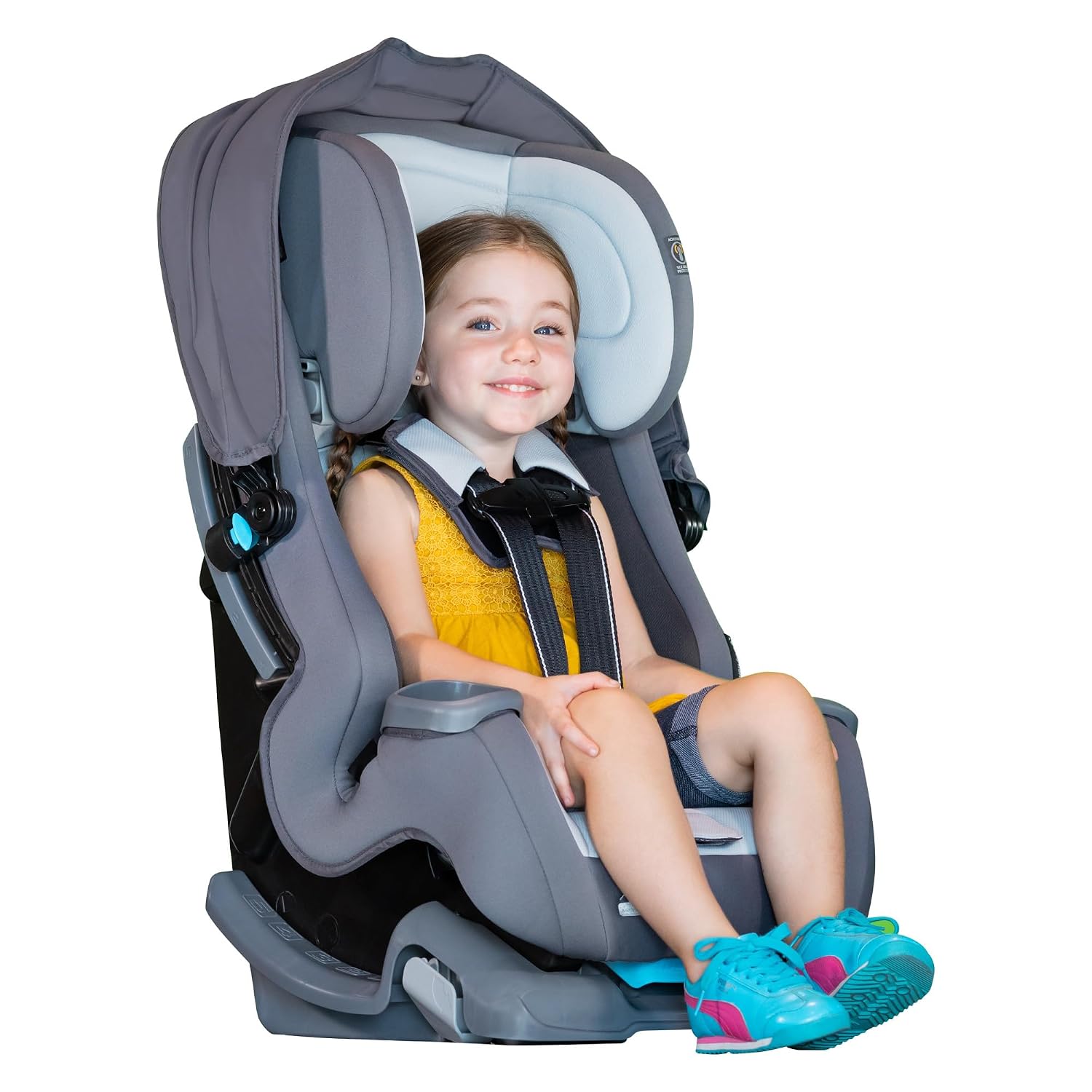 Baby Trend Cover Me™ 4-in-1 Convertible Car Seat, Scooter – Built-in Canopy, 4-Stage Growth System, Plush Comfort Padding, Multi-Position Recline