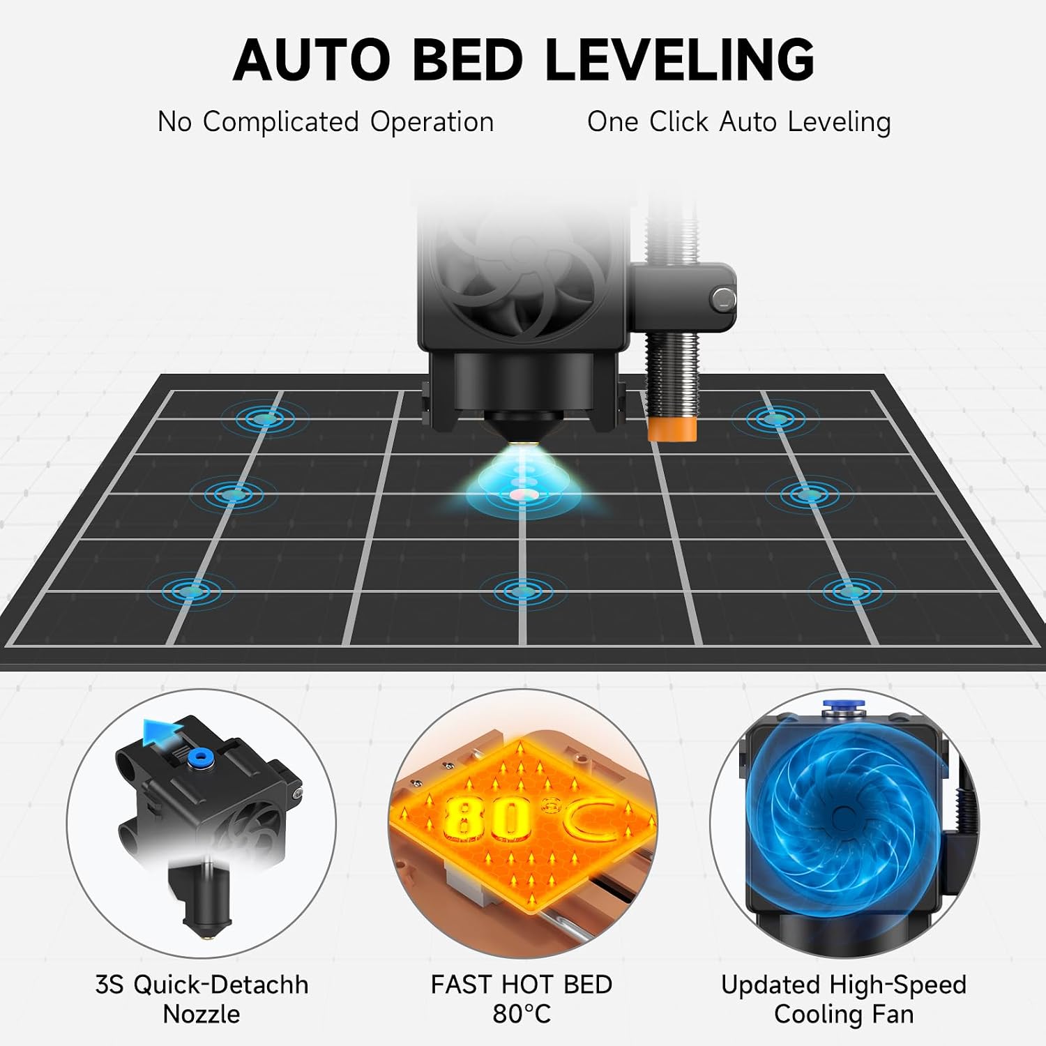 TINA2 Plus 3D Printer with WiFi Cloud, HEPHI3D DIY 3D Printers 250mm/s High Speed, Auto Leveling Mini 3D Printer for Beginners and Kids, Fully Assembly 3D Printers Open Source for Home, Office, School