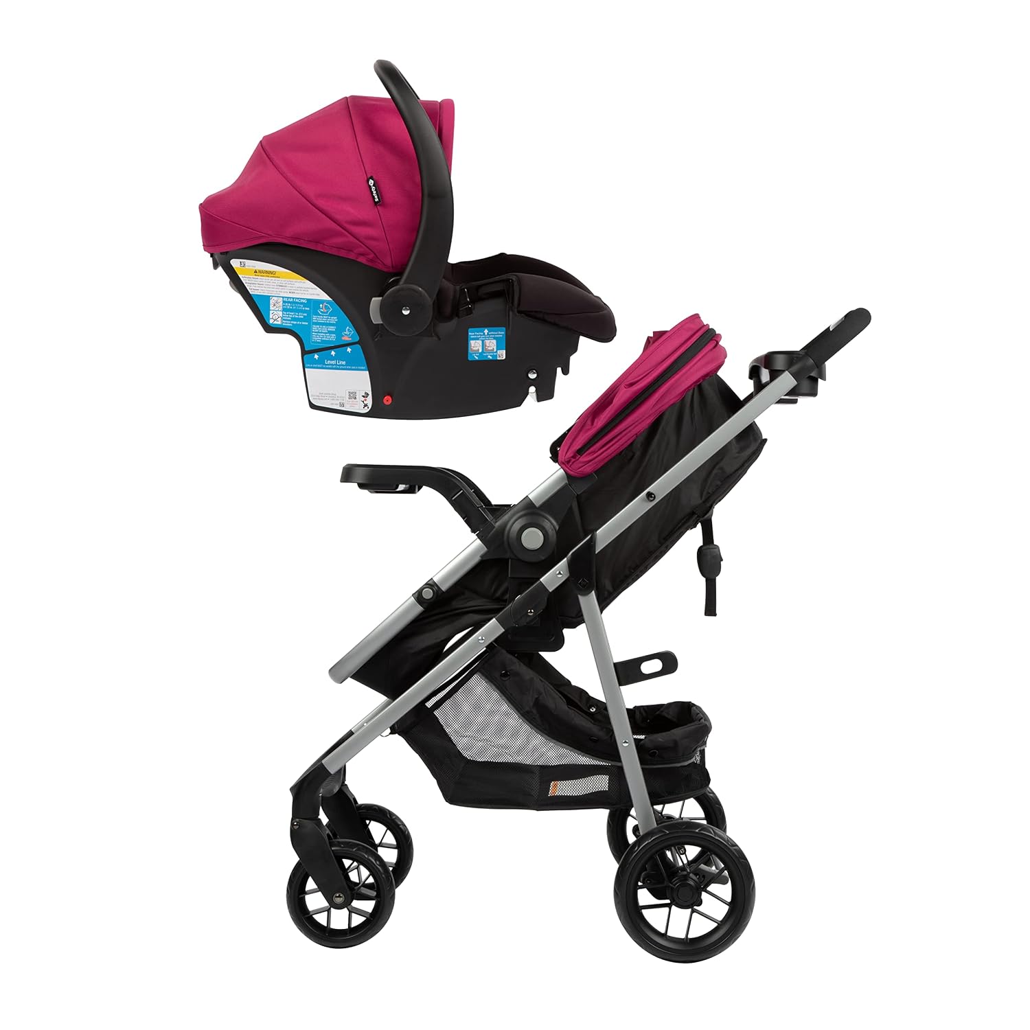 Safety 1st Grow and Go Flex 8-in-1 Travel System, Infant Car Seat Stroller Combo, Orchid Bloom