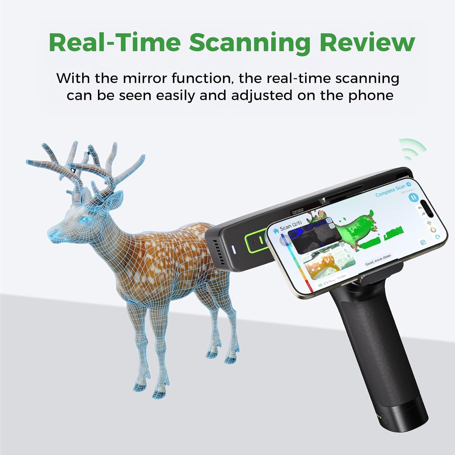 Creality 3D Scanner Otter Lite, Handheld Wireless Scanner with 0.05mm Accuracy, Anti-Shake Tracking, Up to 30FPS Scanning Speed