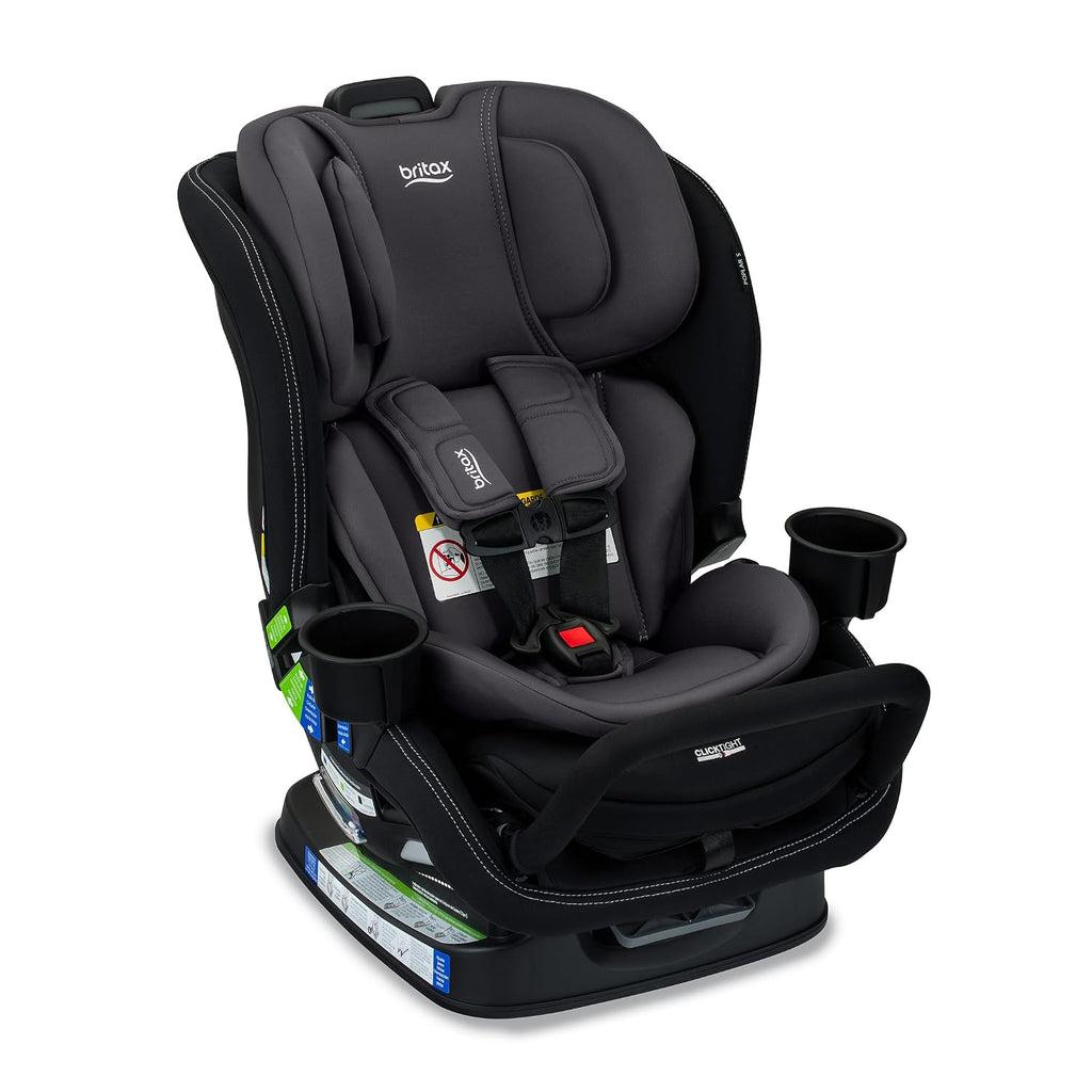 Britax Poplar S Convertible Car Seat, 2-in-1 Car Seat Extended Rear Facing, 17' Slim Car Seat Design with Fast & Easy ClickTight Installation, Anti-Rebound Bar & SafeWash Fabrics — Stone Onyx