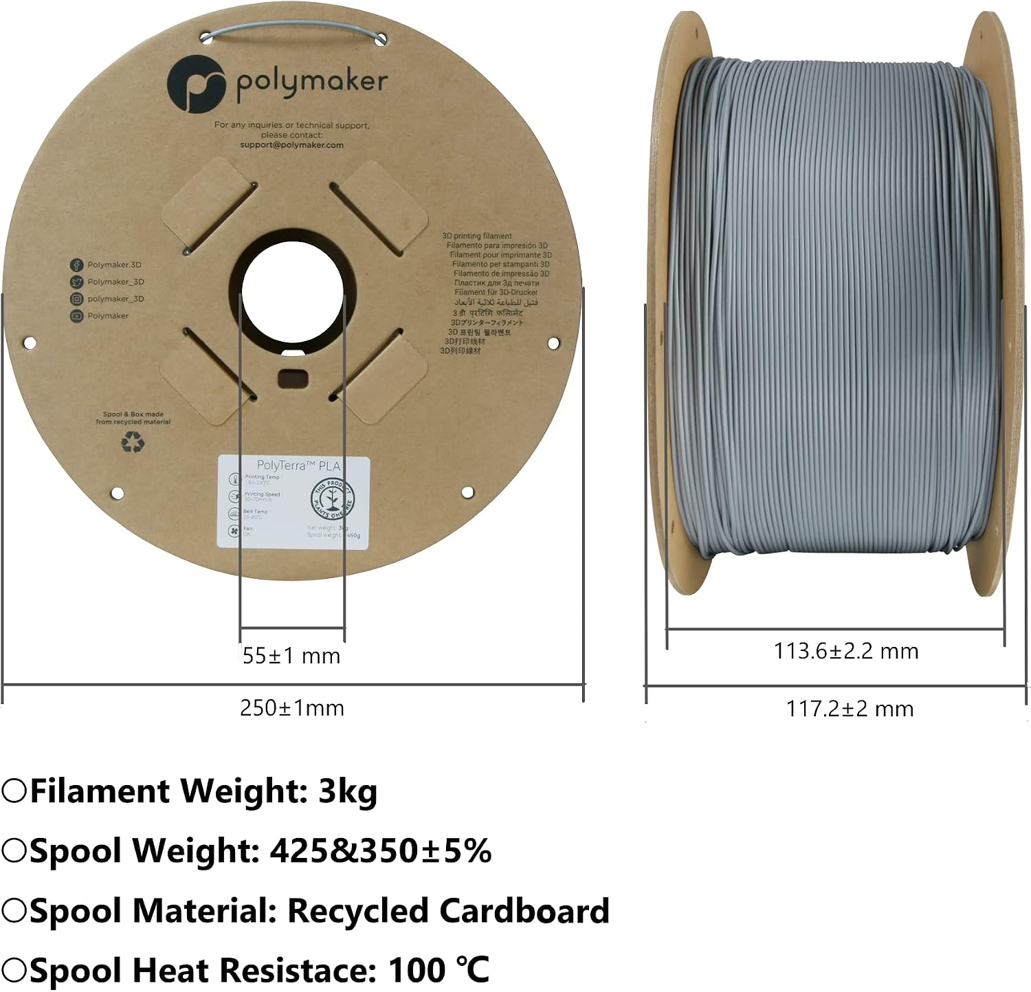 Polymaker PolyCast Filament 1.75mm for Investment Casting 3kg, 3D Printing Filament for Lost Wax Investment Casting, Similar to Wax Filament for Metal Casting Plaster Cleanly Burn Out