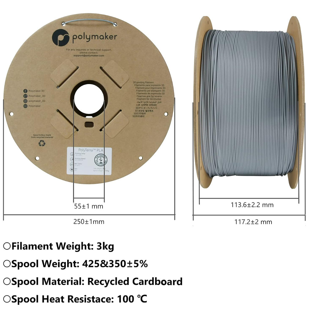 Polymaker Polymax Tough PC Filament 1.75mm, White Polycarbonate Filament 1.75mm 3kg Cardboard Spool - 3D Printer Polycarbonate PC Filament, Tough & High Heat Resistant White