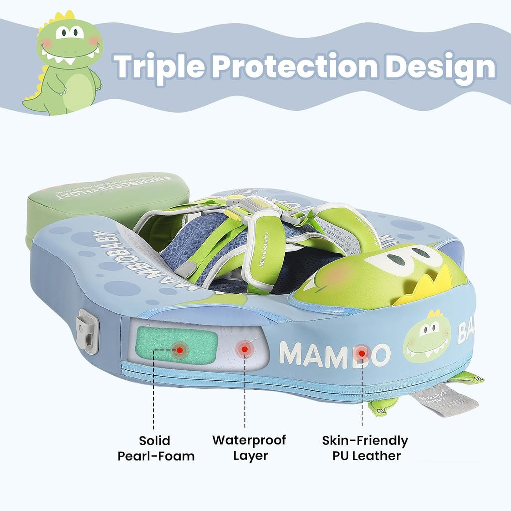 Mambobaby Float Deluxe Baby Pool Float: Safe & Comfortable Swim Trainer for Infants & Toddlers, Non-Inflatable Design, UV Protection Canopy, Fun Water Experience for Ages 3-24 Months