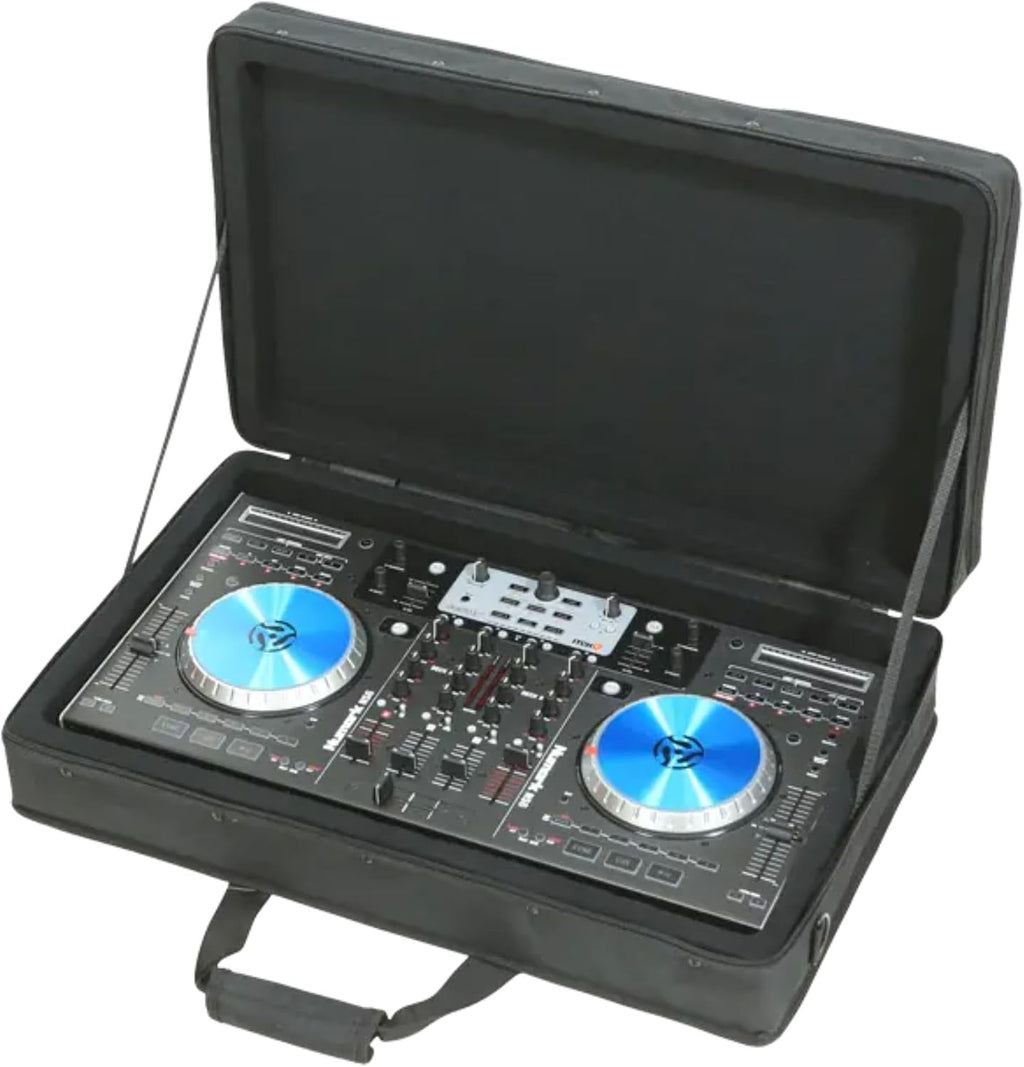 SKB 24'x14' Controller Soft Case - Padded Bag w/ Rigid Foam Frame, Shoulder Strap and Double Zippers for DJ Controllers & Small MIDI Keyboards, Black