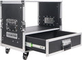 Sound Town 6U Rack Case with 2U Rack Drawer, Casters, for 19' Amps, Mixers, Microphone Receivers (STRC-6U2DR)