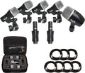 CAD Audio Stage7 Premium 7-Piece Drum Instrument Mic Pack with Vinyl Carrying Case + 7 On Stage Microphones Cables, 20 Feet