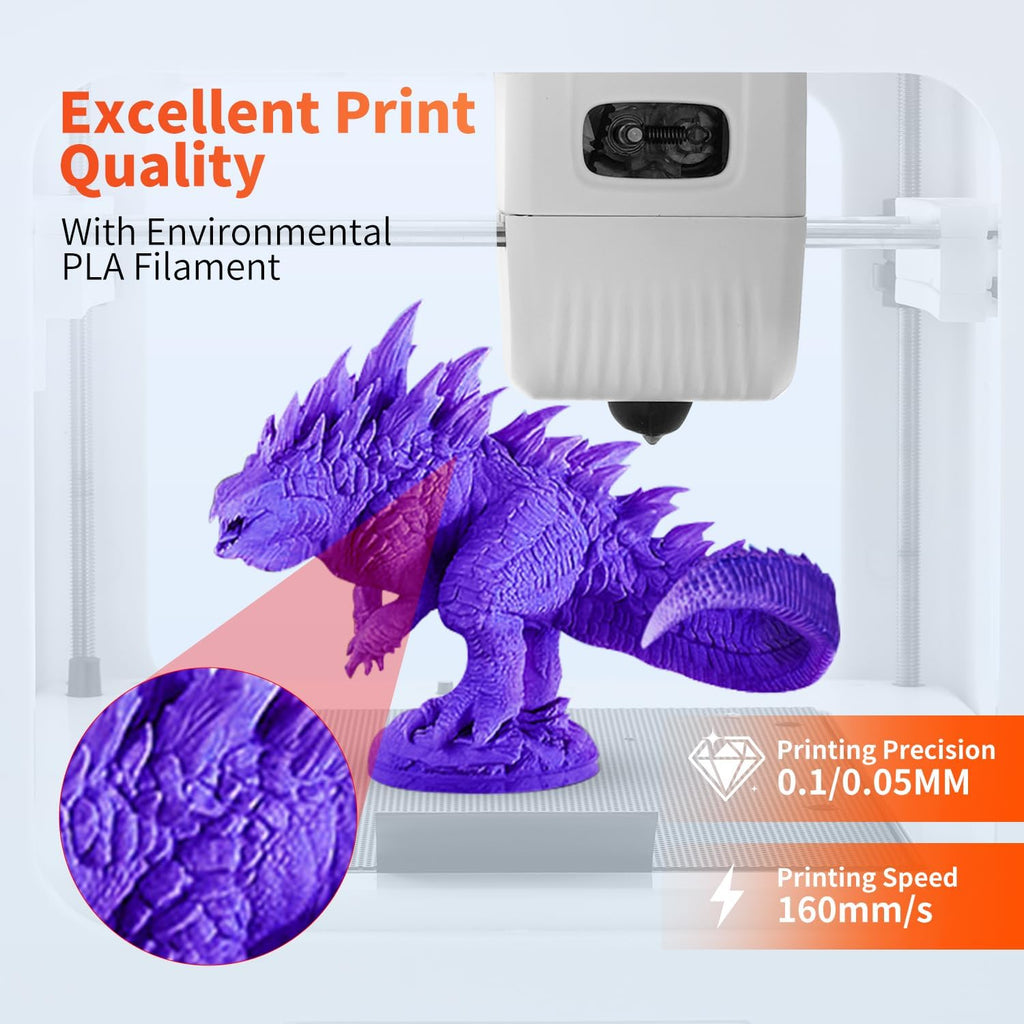 Mini 3D Printer for Beginners with 8 Colors PLA Filament, Portable FDM Printer Kit, Easy to Use, Compact Desktop 3D Printing Machine with USB/TF Card, 0.4mm Nozzle, G-Code Compatible
