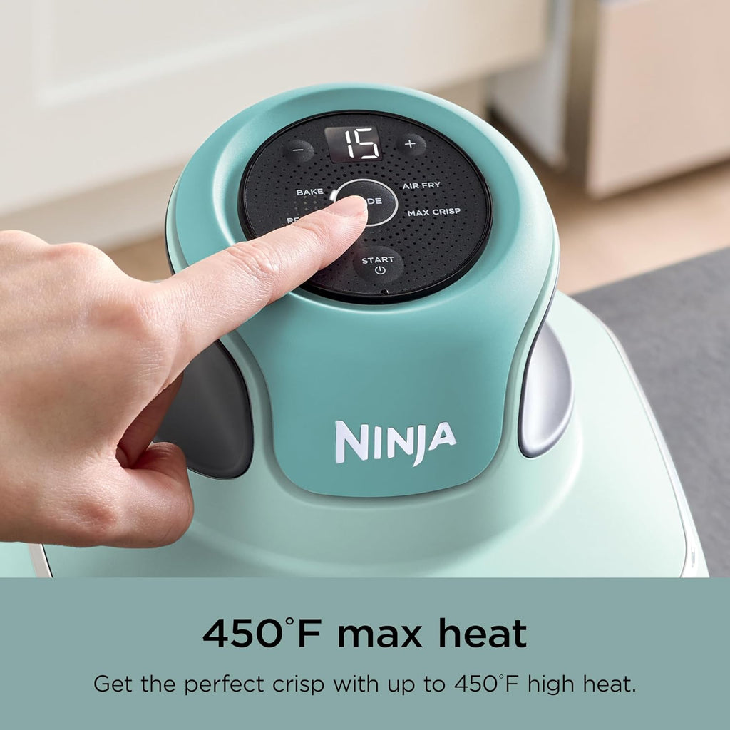 Ninja Crispi 4-in-1 Glass Air Fryer | 450°F | Non-Toxic | 4QT & 6-Cup Glass Containers w/Lids | Microwave, Freezer, Dishwasher Safe | Max Crisp, Air Fry, Bake, Recrisp | Mint | FN101MT