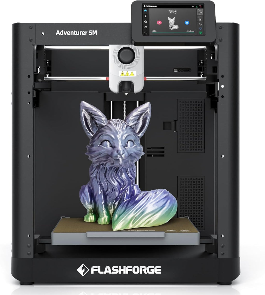 FLASHFORGE Adventurer 5M 3D Printer, 600mm/s Max High-Speed FDM 3D Printers with Auto Leveling, 280°C Direct Extruder with 3S Detachable Nozzle, Core XY All Metal Structure, Print Size 220x220x220mm