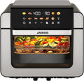 16 Qt Air Fryer Toaster Oven Combo with PFAS-Free Ceramic Coating and Viewing Window, XL 9-In-1 Convection Oven, Top 1700W Bottom 1500W, 180°F-400°F, Bake Dehydrate, Nonstick Tray, Black