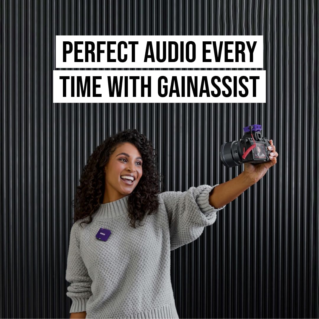 RØDE Wireless GO (Gen 3) – Compact Wireless Mic – Pristine Audio, 32-bit Float Recording, Automatic Level Control, for Phones, Cameras and Computers (Purple)