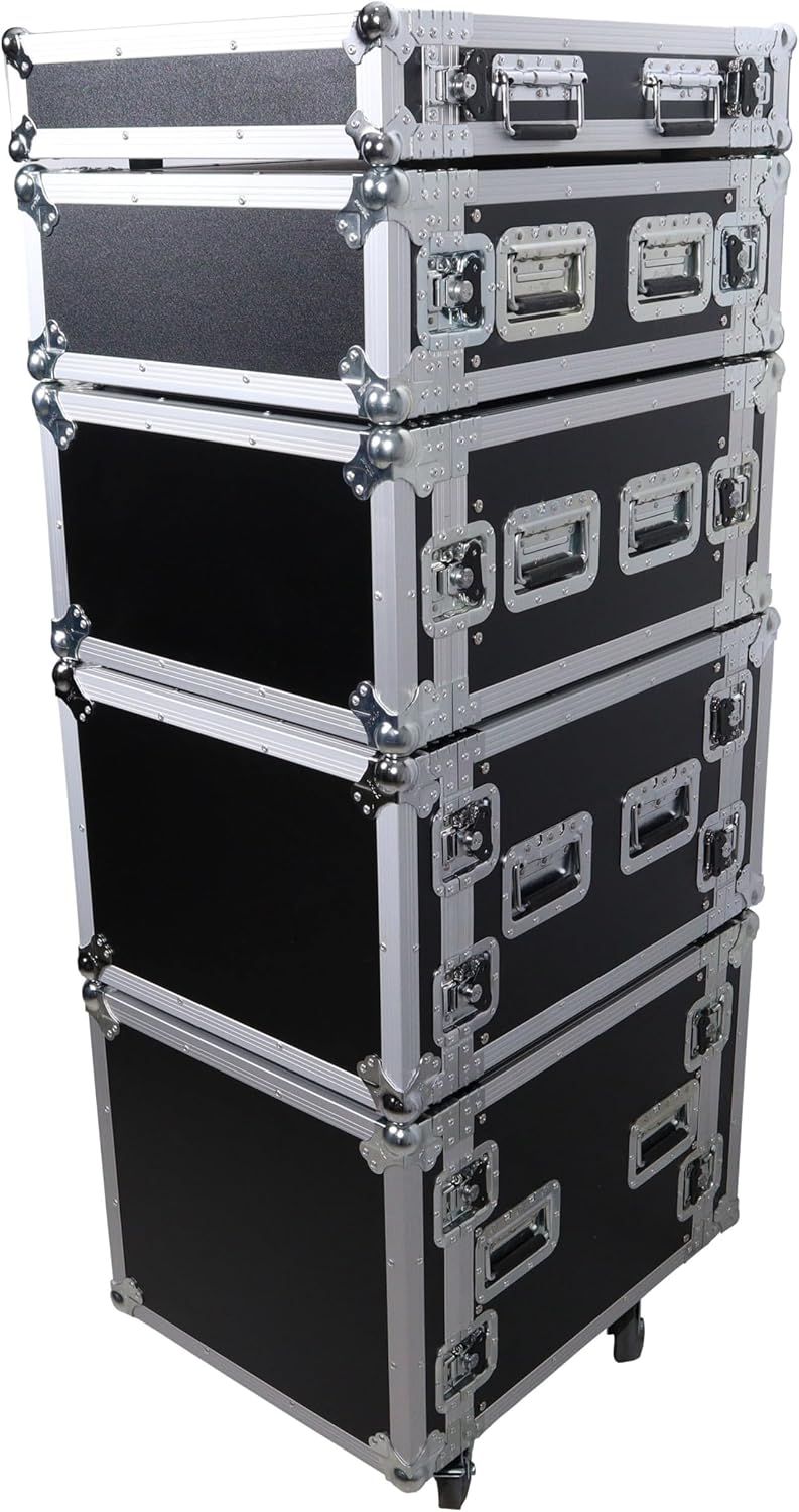 ProX ATA Flight Rack Case – 19' Depth, Heavy-Duty Amp & Mixer Rack Mount with Casters