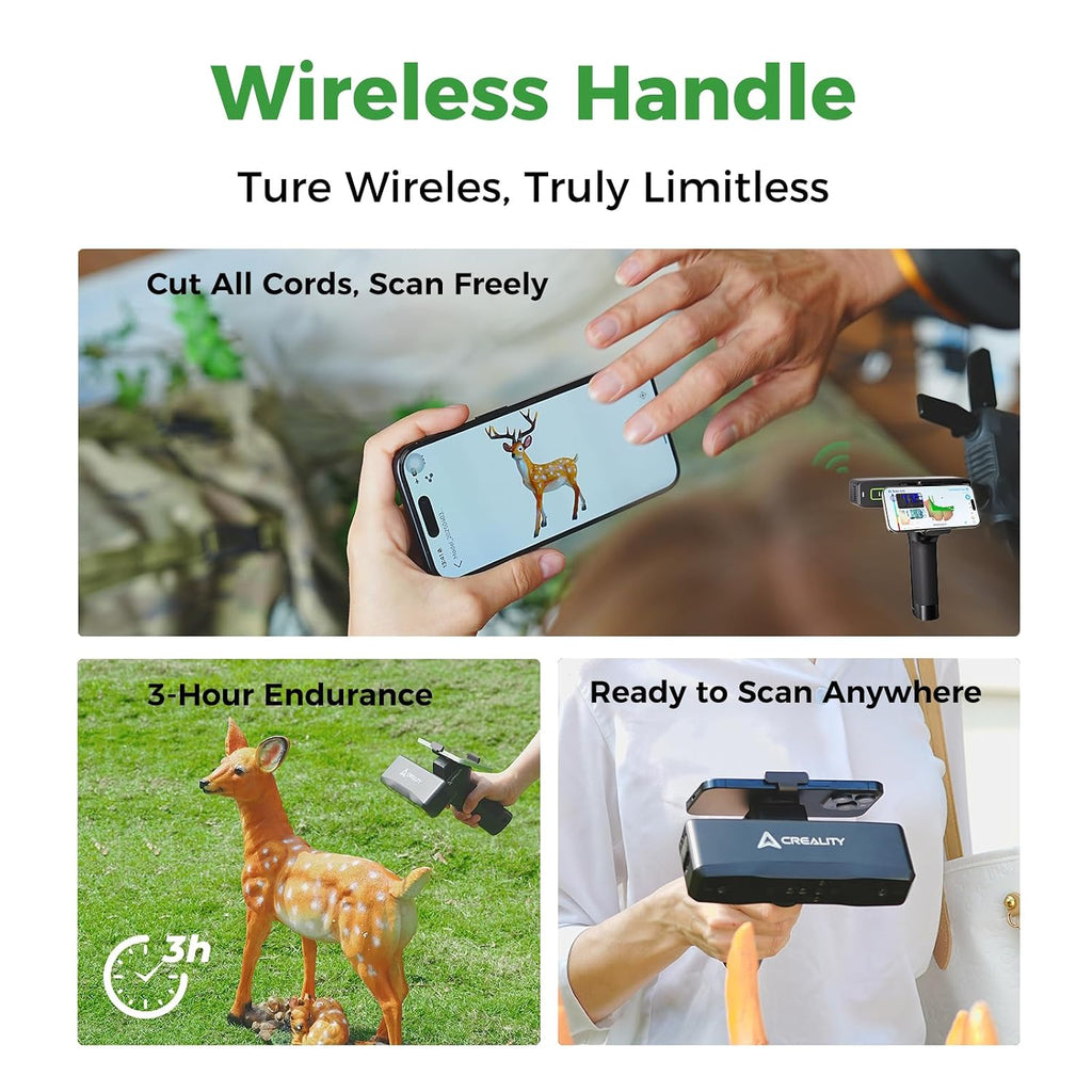 Creality 3D Scanner Otter Lite, Handheld Wireless Scanner with 0.05mm Accuracy, Anti-Shake Tracking, Up to 30FPS Scanning Speed