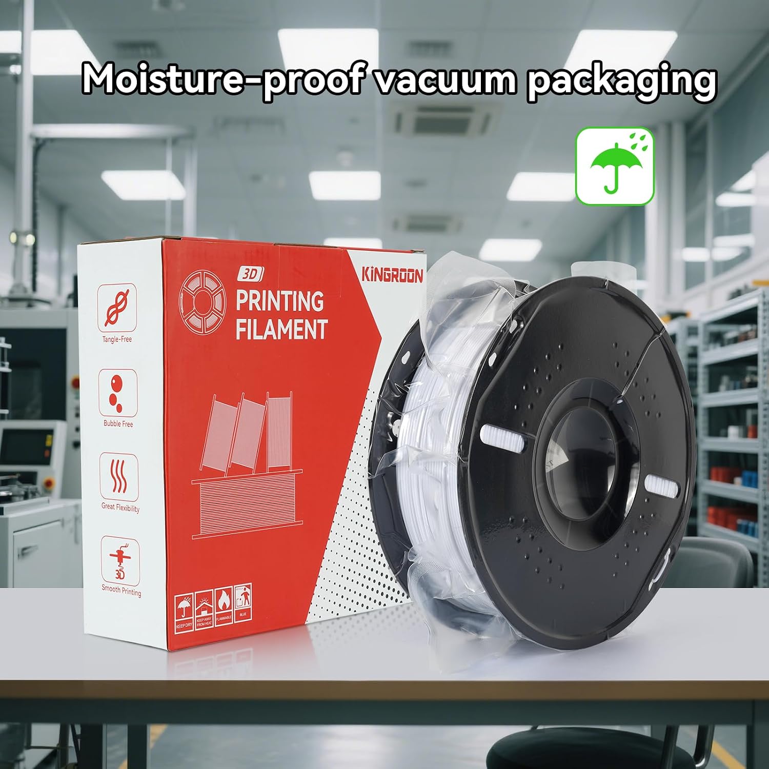 Kingroon PETG 3D Printer Filament, 10 Rolls, Dimensional Accuracy +/- 0.03 mm, 10kg Spool(22lbs), 1.75 mm, Black