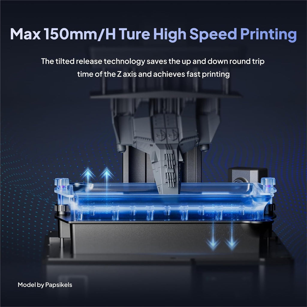 ELEGOO Mars 5 Ultra 7' 9K MSLA Resin 3D Printer with Intelligent Mechanical Sensor, 150mm/h Fast Speed, AI Camera, Wi-Fi Cluster Printing, Auto-Leveling, Printing Size of 6.04 x 3.06 x 6.49 inch