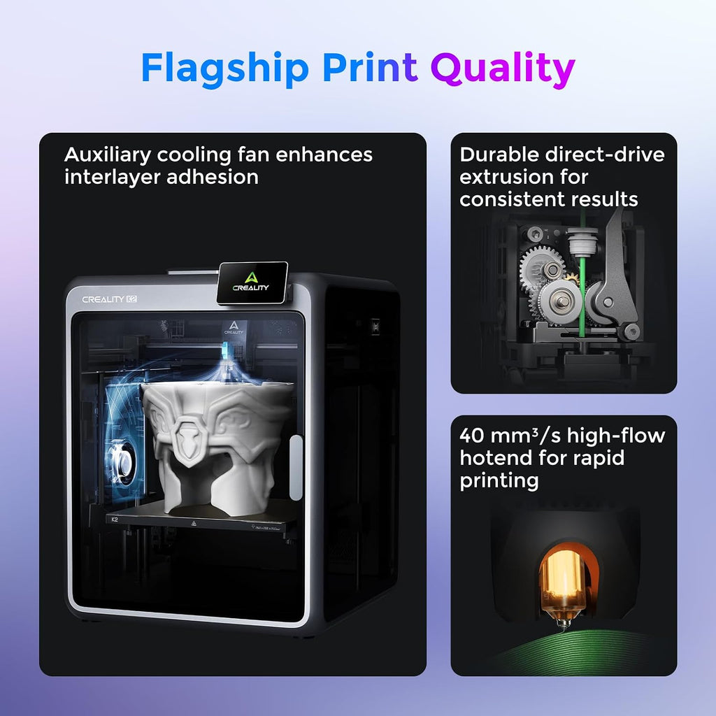 Creality Official K2 Combo(A) 3D Printer, Multi-Color Printing with CFS, 600mm/s High-Speed, AI Cameras, Full Auto-Leveling, Dual Z-Axis, 260x260x260mm Build Volume