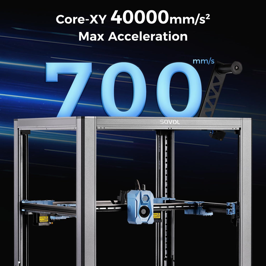 Sovol SV08 Core-XY 3D Printer Voron 2.4 Open Source, 700mm/s High Speed 3D Printers with 300℃ Clog-Free Hotend & Camera, Auto Leveling with 4 Independent Z Motors, Large Print Size 13.8x13.8x13.6in