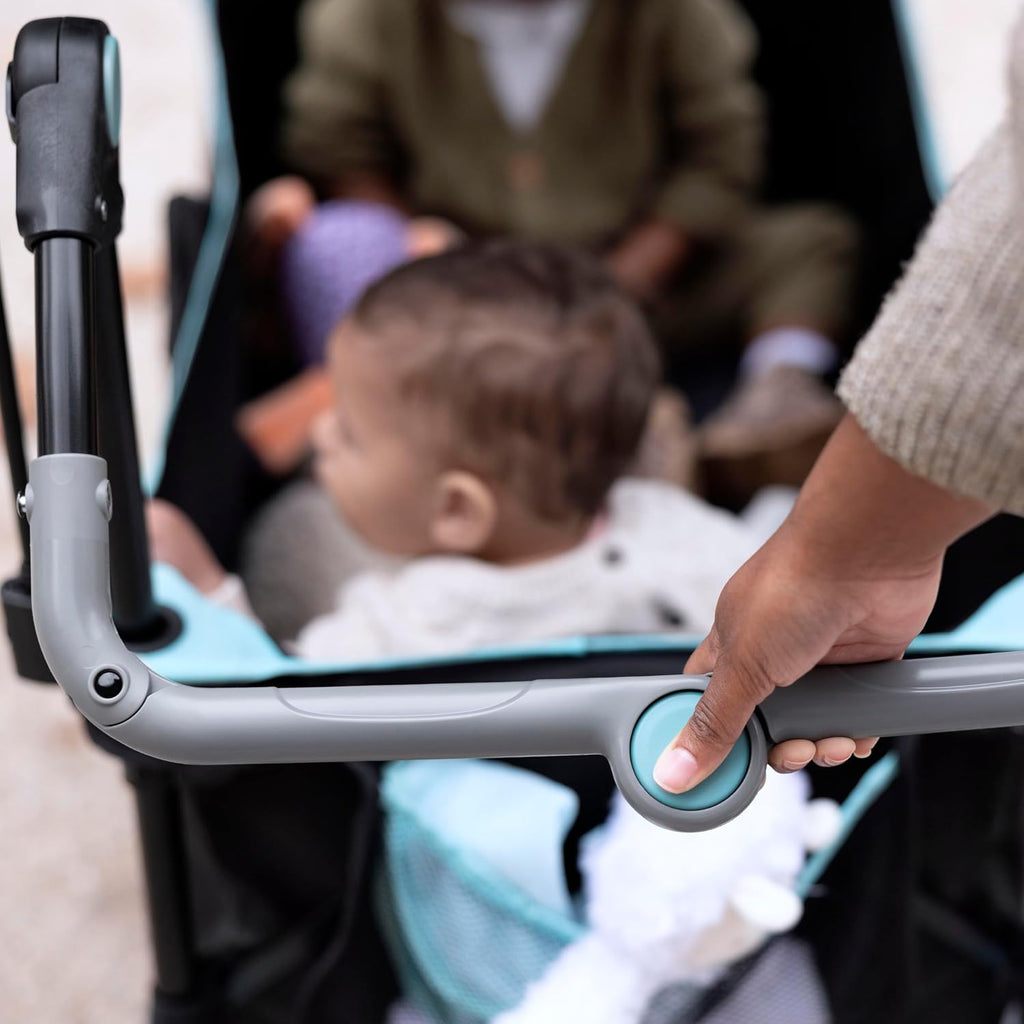 Ingenuity Ingenuity Pop 'N Ride Lightweight Stroller Wagon - Face-to-Face Seats for 2 with 3-Point Harnesses & Sun Canopy