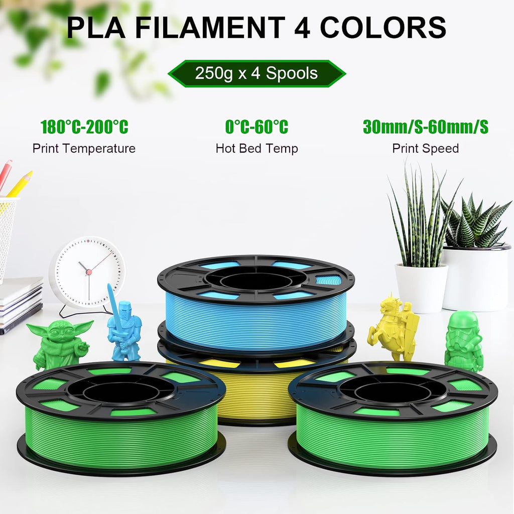 HEPHI3D Tina2 3D Printer Kit Fully Assembly, with 4 Colors PLA Filament Bundle, Auto Bed Leveling Mini 3D Printer for Beginners and Kids, School, Office, Home Using
