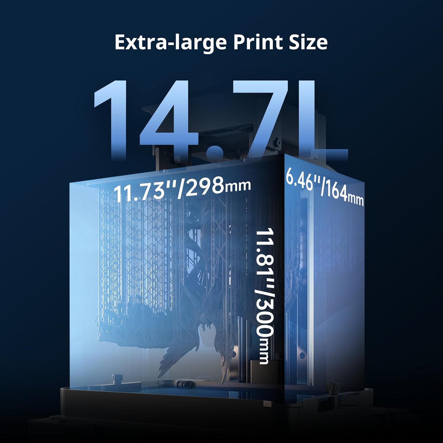 ANYCUBIC Photon Mono M7 MAX Resin 3D Printer, 13.6'' 7K Large Resin Printer with COB LighTurbo 3.0, Dynamic Heating, Flip-Open Cover Design, Print Size 11.8'' x 11.7'' x 6.5''