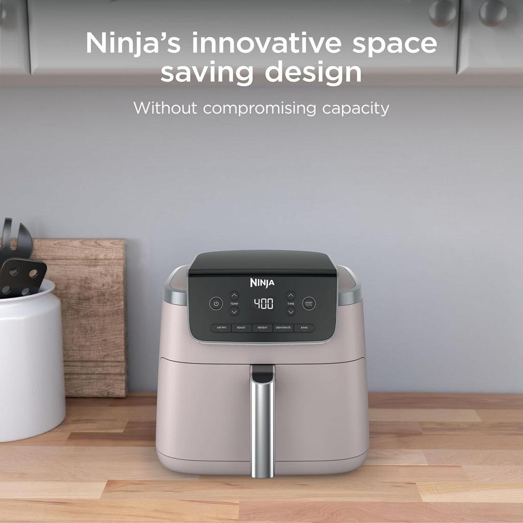 Ninja Air Fryer Pro 5-in-1 | 5 QT Capacity, Air Fry, Bake, Roast, Reheat, and Dehydrate, Air Crisp Technology | Nonstick Basket & Crisper Plate | Light Pink | AF142PK