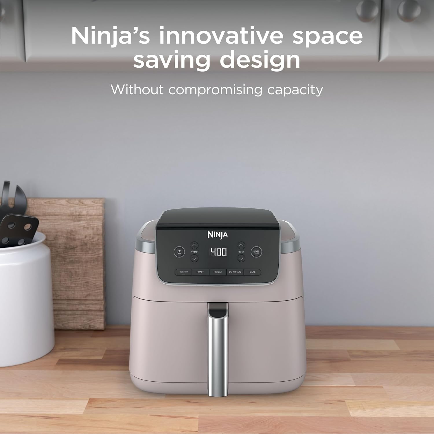 Ninja Air Fryer Pro 5-in-1 | 5 QT Capacity, Air Fry, Bake, Roast, Reheat, and Dehydrate, Air Crisp Technology | Nonstick Basket & Crisper Plate | Light Pink | AF142PK