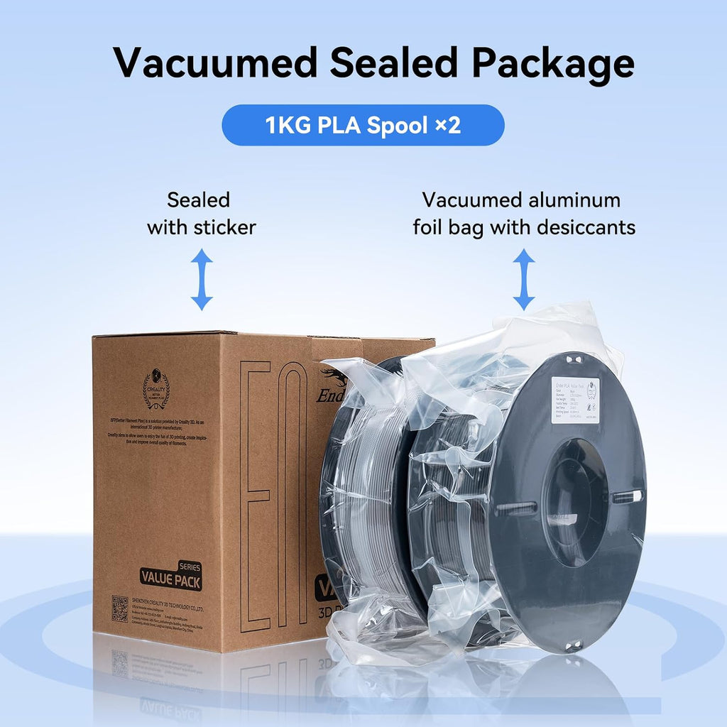 Creality 12 Pack PLA 1.75mm Filament Bundle for 3D Printing with No-Tangling Strong Bonding and Overhang Performance, Accuracy +/- 0.02mm (6 Black+6 White)