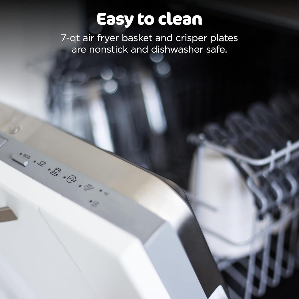 Ninja Foodi Air Fryer | 6-in-1 with 7-QT MegaZone & Basket Divider for Large Proteins & Full Meals | Cook 2 Foods at Once | 450° F | Air Fry, Roast, Broil, Dehydrate, Keep Warm & Bake | Black | DZ071