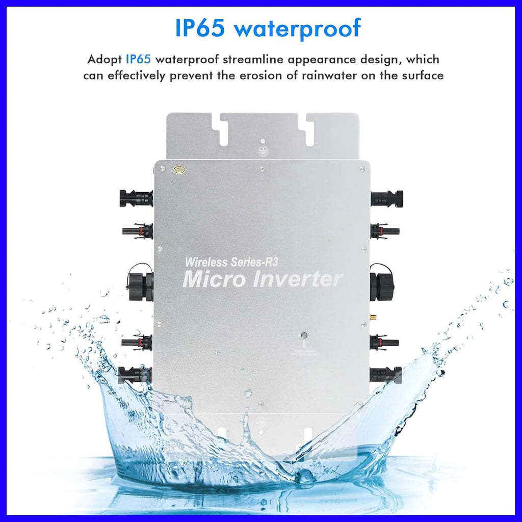1600 Inverter for Your Solar Balcony Power Plant 1600W Intelligent Solar Inverter WiFi for Balcony Power Plant, PV Inverter for 2 Solar panels/IP67/App/MPPT
