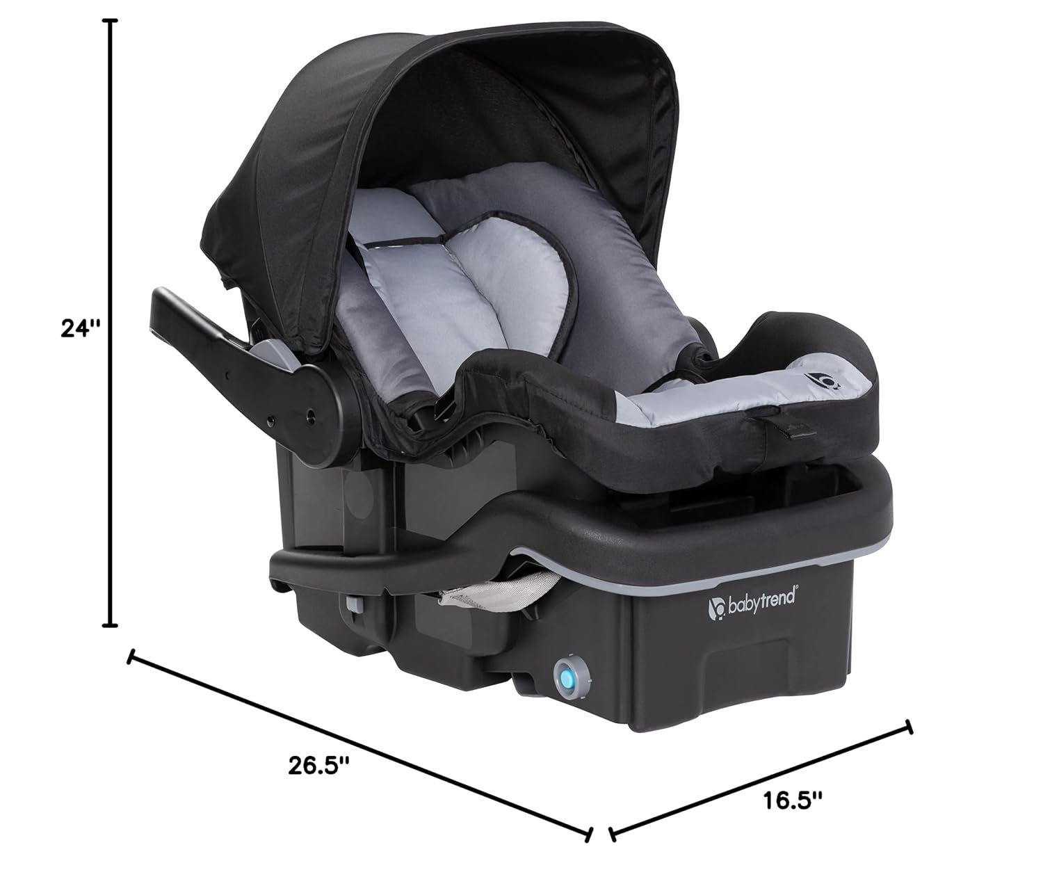 Baby Trend EZ-Lift™ Plus Infant Car Seat, Dash Black – Newborn Comfort Padding, Lightweight Carry Build, Adjustable Harness System