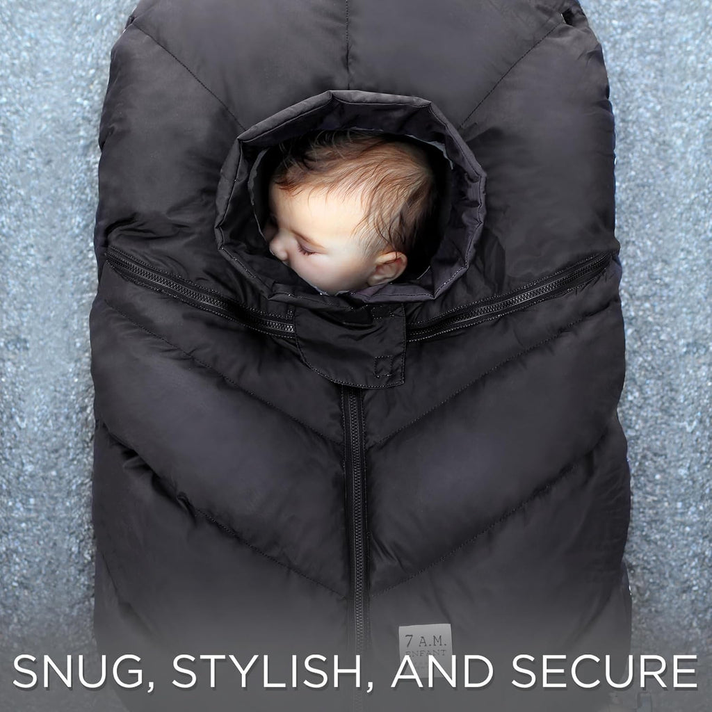 7AM Enfant Car Seat Covers - Cocoon Baby Cover for Boys & Girls, Rain & Snow Repellent, Breathable Windproof, Center Zipper, Universal Fit for Infant Car Seat (0-12M) (Stella)