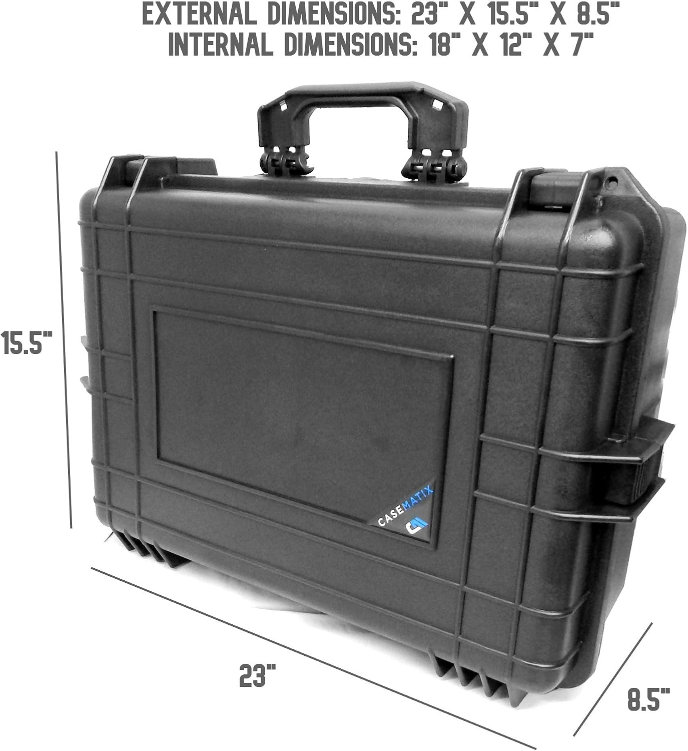 CASEMATIX Waterproof DJ Mixer and Accessories Case Compatible with Pioneer DJM S5 or S7 MIxer, Zoom LiveTrak L-12 L12 Channel Digital Audio Mixer And More Portable Mixers Up to 17' x 12' x 5'