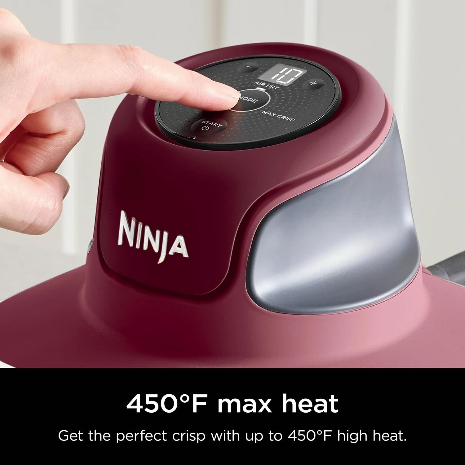 Ninja FN100RD Crispi Air Fryer, Microwave, Freezer & Dishwasher Safe, Non Toxic Glass Portable Cooking System, 4 QT & 5 Cup Glass Containers with Storage Lids, Easy Meals, Cherry (Renewed)
