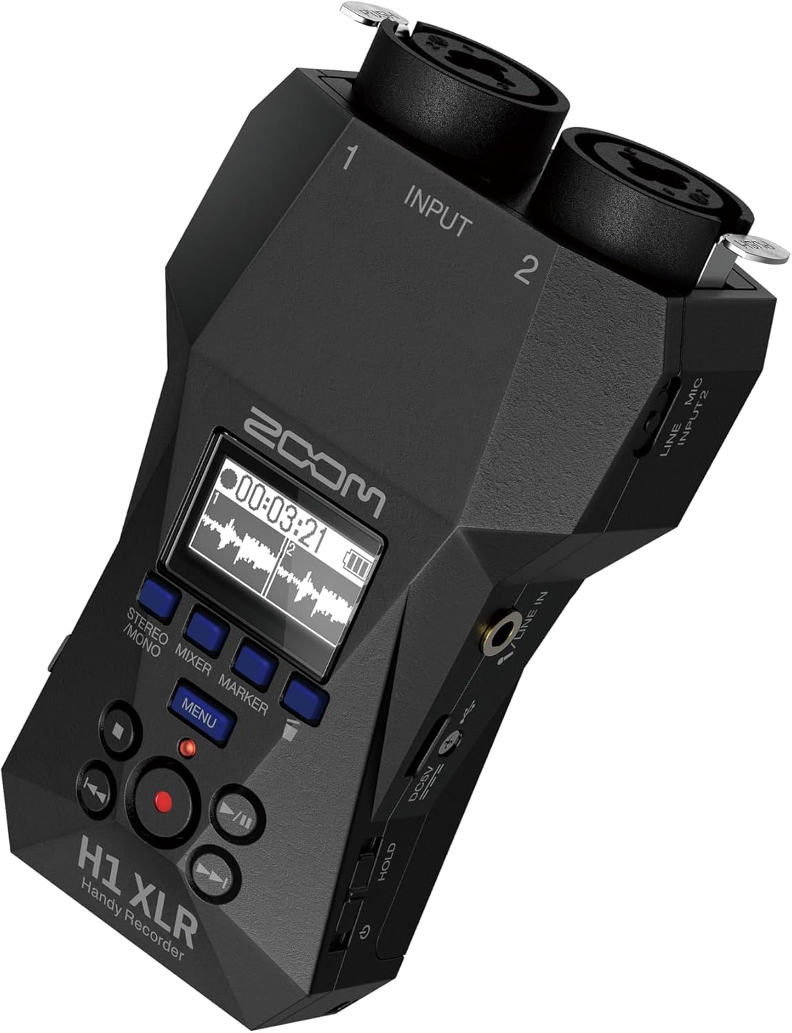 Zoom H1 XLR 2-Channel Recorder for Musicians, Filmmakers & Podcasters with 2 XLR/TRS Locking Inputs, 3.5mm Stereo Mic/Line in, and 32-Bit Float
