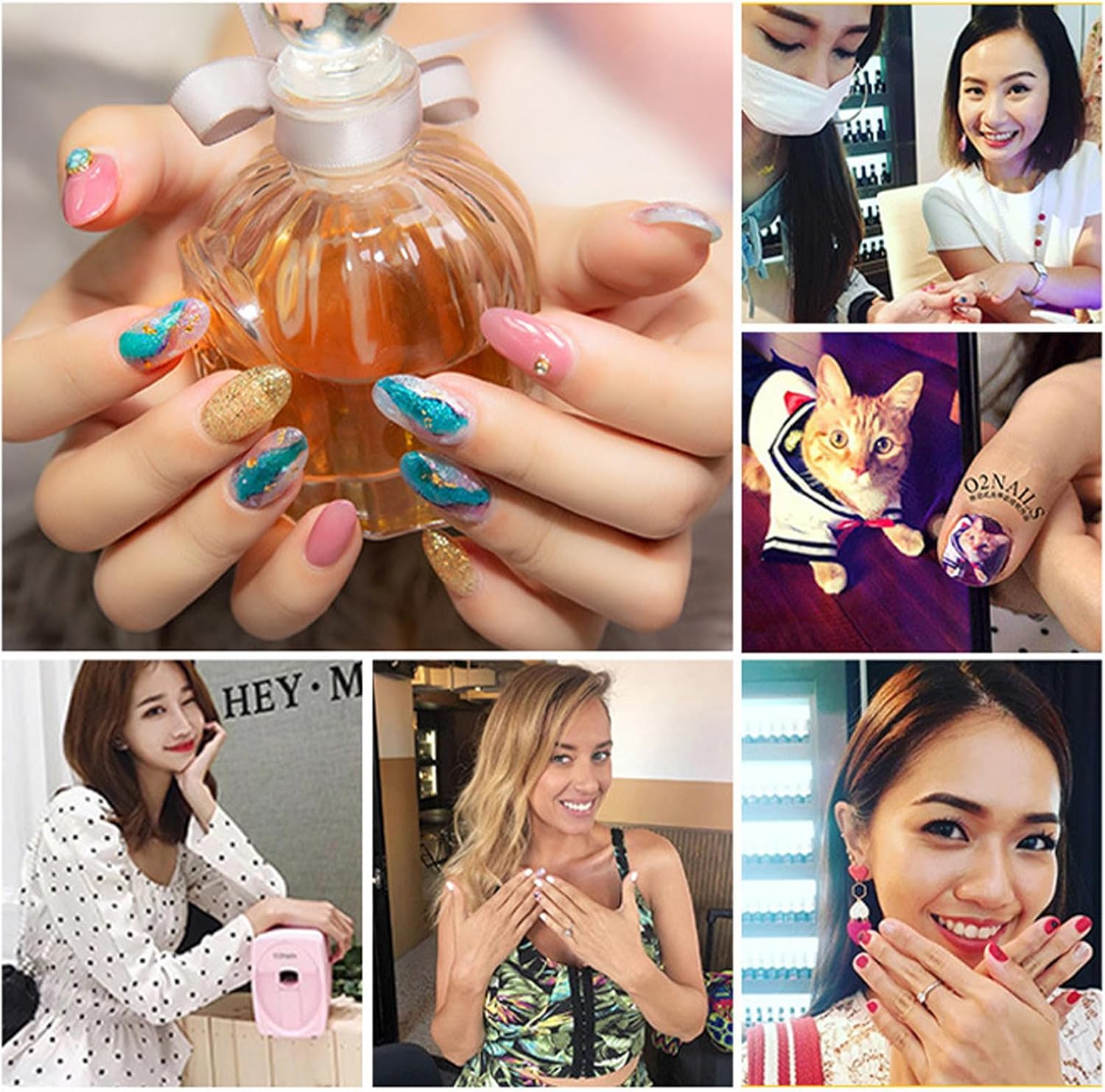 Nail Art Printer, Intelligent 3D Nail Painting Machine, Portable Digital Mobile Art Printer, Support WiFi/DIY, Professional Equipment for Beauty & Personal Care, Girls' Home Nails Rosegold