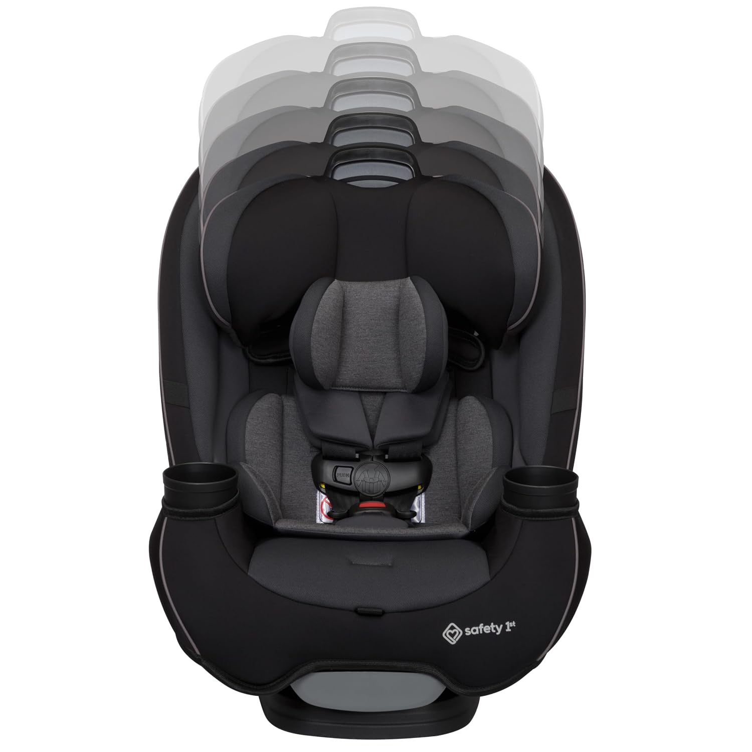 Safety 1st Grow and Go All-in-One Slim Convertible Car Seat, Rear Facing, 5-40 lbs, Forward Facing (30–65 lbs), High Back Booster Seat 40-100 pounds, Black Phantom