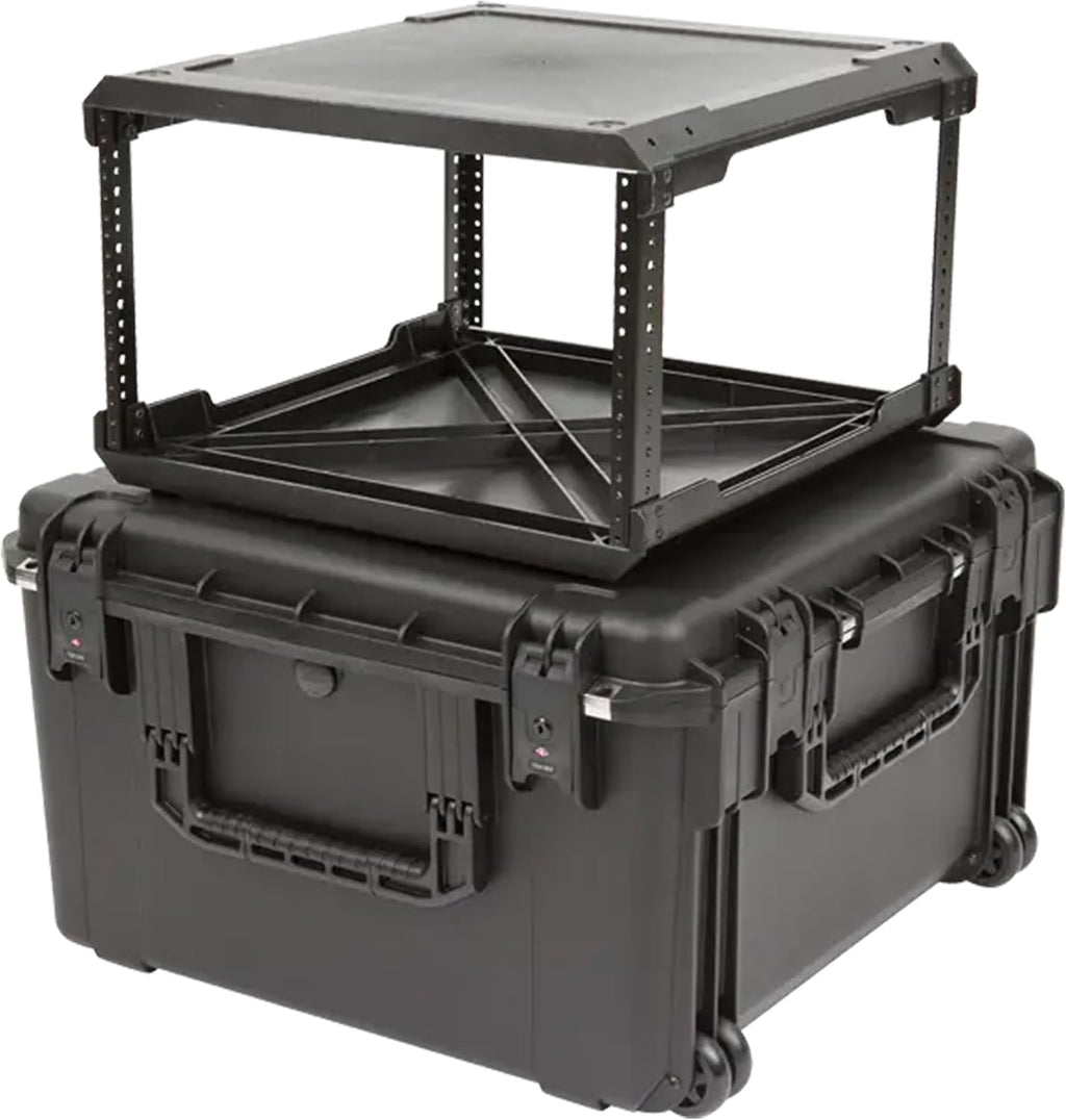 SKB iSeries 6U Fly Rack, Waterproof Polypropylene Hard Case with Durable Latches for Travel and Storage, Ideal for Musicians, 20 Inch, Black