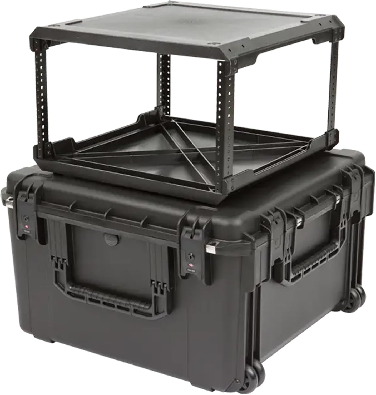 SKB iSeries 6U Fly Rack, Waterproof Polypropylene Hard Case with Durable Latches for Travel and Storage, Ideal for Musicians, 20 Inch, Black